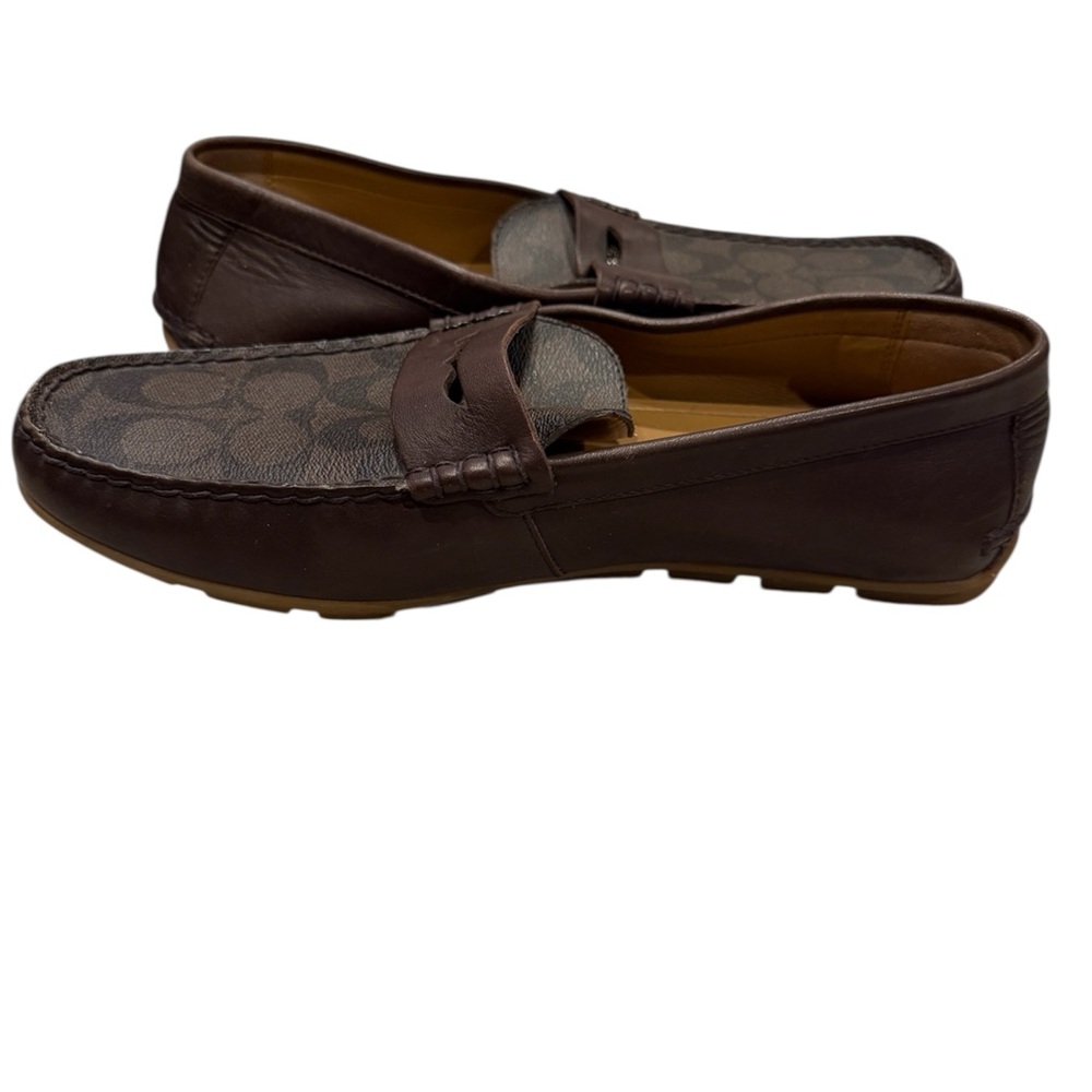 Coach Signature Brown Slip-On Loafers - Picture 4 of 8